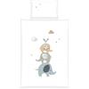 Herding babybest Set di Biancheria da Letto con Elefanti, Federa 40 x 60 cm con Design Reversibile, Copripiumino 100 x 135 cm, Con Chiusura a Cerniera, 100% Cotone/Renforcé