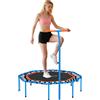 SPORTNOW Trampolino Fitness, con Maniglia Regolabile, stabile e silenzioso, per interni, in Acciaio, Blu | Aosom Italy