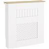HOMCOM Copritermosifoni con Doghe e decorazione a Nido d'Ape, 78x19x81 cm, Bianco | Aosom Italy