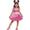 Disney Disguise Costume Minnie Deluxe Rosa Bambina - Vestito Pois Carnevale con Fascia per Capelli, Abito per Bambini e Feste, 5-6 anni