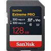 SanDisk Extreme PRO 128GB scheda SDXC, UHS-II, velocità di lettura fino a 300 MB/s, velocità di scrittura fino a 300 MB/s, V90, Video in 8K di qualità cinematografica