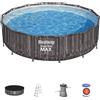 Bestway Set piscina da 427x107 cm effetto legno scuro