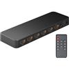 goobay 58479 Commutatore a matrice HDMI 4 a 2 / Splitter a matrice 4k @ 60Hz / Con telecomando per lettore Blu ray, Xbox, PS5 e TV/Commutatore 4 IN 2 Out