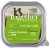 Together Soft Patè per Cani Adulti All Breeds da 150 gr Gusto Maiale, Tacchino e Mele