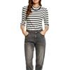 MORGAN Maglietta a Righe, con Maniche a 3/4, Colore: Bianco (off White), Taglia: L