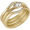 Breil, My Lucky Collection, Anello Donna Trio Power TJ3188, Collezione Gioielli Giulia Salemi, in Acciaio Colorato, con Cubic Zirconia, Colore Gold, Misura 16