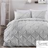 Serene Lara - Set copripiumino increspato, facile da pulire, colore argento, per letto singolo
