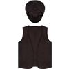 DiULi Costume da Ragazzo Vittoriano, 2PCS Costume Vittoriano per Bambini, Vestito Medievale Bambini, per Carnevale, Festa, Cosplay (Marrone-M)