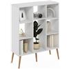 Furinno CLAUDE Stile Mid-Century Libreria 8 Cubi, Organizer a Cubi con Gambe in Legno, per Soggiorno, Camera da Letto, Home Office, Bianco