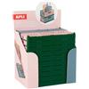 APLI 20233- Set di 10 scatole portaoggetti per scrivania, Solido, Colore Khaki, Rosa E Blu,