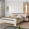 Forte VODOL - Struttura letto 180 x 200 cm, letto moderno con comodini integrati, materiale in legno, larghezza 276,5 cm x altezza 94 cm x profondità 215,2 cm