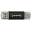 Intenso Twist Line 64 GB - Chiavetta USB Dual 3.2 Gen 1x1, USB-C e USB-A, 70 MB/s, antracite