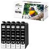 Starlet24 5x T0711 Cartucce compatibili con Epson T0715 T0711 Nero per Stylus BX300F SX610FW SX600FW SX510W SX400 SX410 SX415 SX100 SX200 SX210 SX215 SX218 DX4400 DX7400