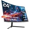 KTC Monitor Gaming Curvo 1500R 24 Pollici, FHD (1920x1080p) 1ms 180Hz / 144Hz / 120Hz Monitor PC Gaming, Adaptive-Sync, VA Panel, HDR, HDMI 2.0/DP 1.4, VESA per PC, laptop, PS5 e altro ancora