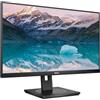 Philips Monitors Philips 242S9JML - Monitor Full HD da 24 pollici, altezza regolabile, altoparlanti (1920x1080, 75 Hz, VGA, DVI, HDMI, DisplayPort, hub USB), colore nero