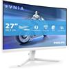 PHILIPS Evnia 27M2C5501 - Monitor gaming curvo QHD da 27 pollici, 180 Hz, 1 ms GtG, FreeSync Premium (2560x1440, 2x HDMI 2.0, 1x DisplayPort1.4) bianco