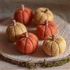 Lights4fun Set di 6 Mini Zucche di Halloween Decorative di Lana per Interni