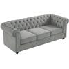 Vente-unique-Divano CHESTERFIELD 3 posti in velluto Grigio
