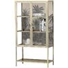 Inbagno Vetrina Multiuso Stile Esotico 80x160 Cm In Metallo Beige Con 2 Ante In Vetro E 4 Ripiani - Mobile Linea Jungle Design Industrial-Contemporaneo Con Dettagli Tropical