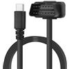 CERRXIAN Cavo di alimentazione OBD ad angolo retto OBD2 ad adattatore di tipo C 12V OBD II maschio a 12V 3A USB maschio per fotocamera cruscotto telefono GPS DVR auto e altri dispositivi - 1,5M