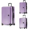 Hauptstadtkoffer Mitte - Set of 3 Suitcases - Hand Luggage Suitcase 55 cm, Medium Suitcase 68 cm + Large Travel Suitcase 77 cm, Hard Shell ABS, TSA - Lilla