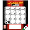 MARKIN Etichette adesive tonde - in carta - permanenti - diametro 27 mm - 20 et-fg - 10 fogli - bianco - Markin (unità vendita 1 pz.)