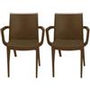 Grandsoleil Sedia Venice - con braccioli - 59 x 51 x 80 cm - polipropilene - moka - Grandsoleil - conf. 2 pezzi (unità vendita 1 pz.)