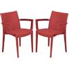 Grandsoleil Sedia Venice - con braccioli - 59 x 51 x 80 cm - polipropilene - rosso - Grandsoleil - conf. 2 pezzi (unità vendita 1 pz.)