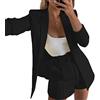 Generic Completo da donna, blazer, cardigan, giacca, pantaloncini, pantaloni, abbigliamento da lavoro, Nero , 46