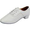 Generisch Scarpe da ballo latine da uomo tinta unita per danza moderna Dance Hall, bianco, 45 EU