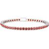 LOVANS Braccialetto Tennis Bracciale Donna Birthstone Cubic Zirconia Braccialetto Donna Classic Tennis Bracciale Regalo per le Donne Dimensione 17.78CM Gennaio Granato