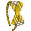 Bottega della Principessa Cerchietto per Capelli Bambina in Tartan Scozzese-Cerchietto Bambina con fiocco (Giallo con fiocco, Dai 2 anni in su)