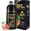 MEIDU Shampoo colorante per capelli neri per capelli grigi 3 in 1, shampoo colorante per capelli per uomo e donna, shampoo contro i capelli grigi (Black)