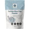 Hebhac Herbs Polvere di argilla blu serba per maschere facciali, creme, rassodanti la pelle, impacchi, scrub e produzione di sapone.