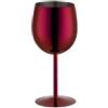 Tidevib Calice da vino in acciaio inox da 350 ml, con base piatta e stelo lungo, infrangibile e per uso esterno, comprese gite in spiaggia e per bar (rosso)