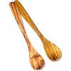 Stilux® Set di 2 cucchiaini piccoli in legno d'ulivo, 14 cm, cucchiaini di alta qualità, cucchiaini da caffè, cucchiai da dessert, cucchiai per miele, spezie sale