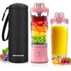NexaEase Frullatore portatile con manicotto isolato per frullati e frullati, mini tazza da 590 ml con 6 lame, coperchio da viaggio, ricaricabile tramite USB, piccolo frullatore per cucina, viaggi, ufficio,