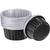 QUARKZMAN Bicchierini Cupcake Neri, 25pz Pirottini Standard Cupcake Foglio Alluminio 5 Once, Pirottini Cupcake Usa e Getta per Dessert, Forniture Feste Compleanno, Decorazioni Matrimoni