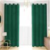 PETTI Artigiani Italiani - Tende Velluto a Pannelli per Interno con Anelli 2 Pezzi 140x280cm, Tenda Velluto Camera da Letto e Soggiorno Oscuranti Isolanti e Moderne, Smeraldo, 100% Made in Italy