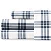 Eddie Bauer - Lenzuola intere, percalle di cotone set di biancheria da letto, fresco e fresco decorazione per la casa (blu navy plaid, pieno)