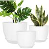 YNNICO Set di 3 vasi per piante da 30,5 cm, 25,4 cm, con fori di drenaggio multirete, grandi fioriere per piante e fiori da giardino interni ed esterni (bianco)