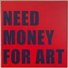 KARE Design Quadro con cornice Need Money, rosso/blu, tela con frase, stampa con scritta, stile pop art, industrial, minimalsita, 80x80 cm