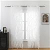 Seibeh Tex Cascade - Tenda verticale a cascata per camera da letto, soggiorno, 2 pannelli (bianco, 127 x 213 cm)