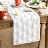 Artoid Mode - Runner da tavolo in morbido peluso e velluto con aspetto di pelliccia sintetica bianca, motivo albero di pino, decorazione per Natale, inverno, cucina, festa, 33x153 cm