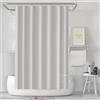 LUKDUNG Tenda da Bagno 180 x 200 cm, Antimuffa, per Vasca e Doccia, in Tessuto PEVA Impermeabile e Lavabile, con 12 Anelli, Beige