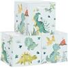 Clastyle Set di 3 Cubi Portaoggetti Ripiegabili Dinosauro Kallax Contenitori Vulcano per Scaffale Scatole Portaoggetti Genitore per Libro Giochi, Vulcani, 30x30x30 cm