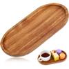 YQQYG Vassoio ovale in legno di acacia, 19 x 10,5 cm, fatto a mano, vassoio da tè in legno massello per esporre frutta, snack, antipasti, sushi, cibo decorativo