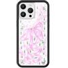 Wildflower Custodie - Nastri e rosette, compatibili con Apple iPhone 16 Pro Max | Pink Sparkle Popolare Estetica Carino Trendy - Paraurti protettivo nero, certificato goccia 1,2 m, donne di proprietà