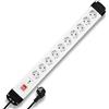 REV Ritter 0512523555 - Presa multipla 10x in plastica con soppressore di sovratensioni, 2 m, colore: Bianco