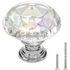 VEVOR Pomelli per Mobili, 12 Pezzi, Maniglie per Cassetti e Porte in Acrilico e Lega di Zinco da 31 mm, Pomelli Solidi con Diamanti, Ferramenta per Armadietti con Viti per Bagno e Cucina